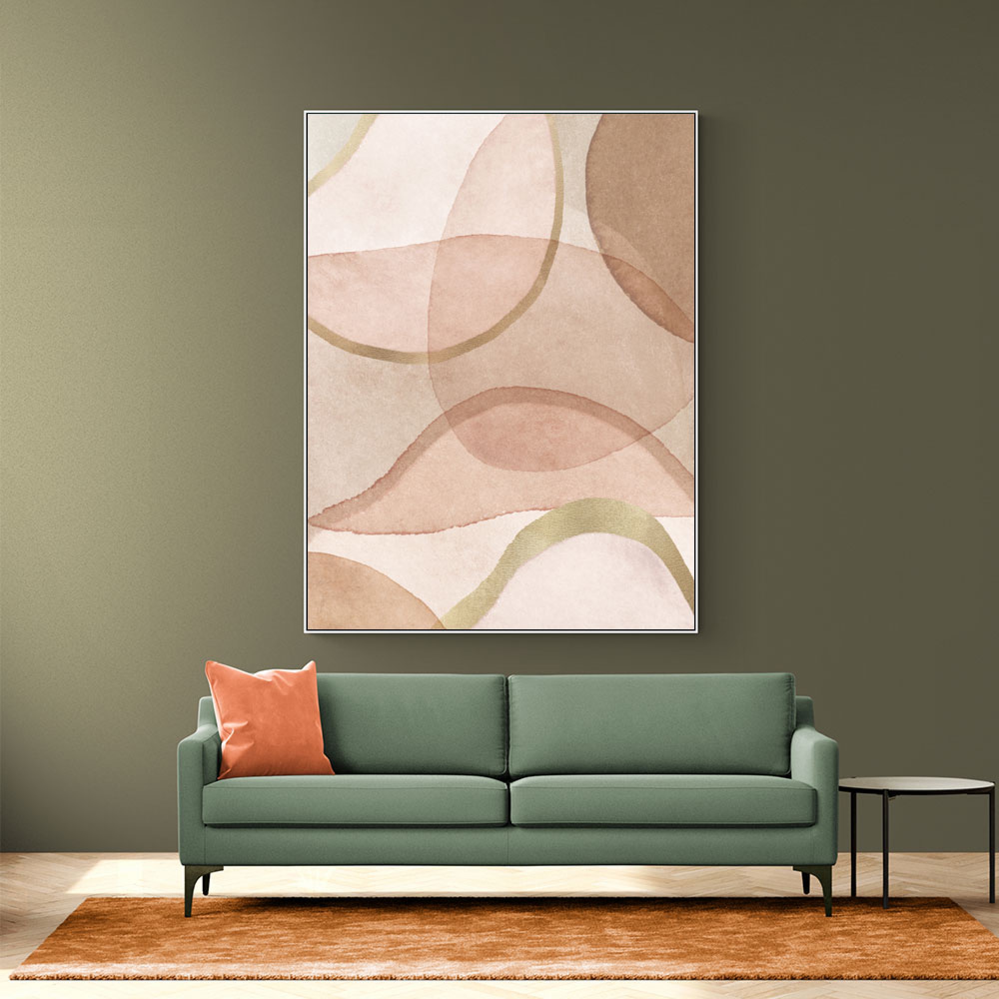 Blush and Brown Abstract Wall Art